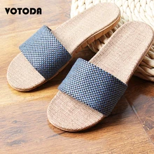 Летние мужские льняные тапочки; парные льняные шлепанцы; домашняя обувь; домашние тапочки с открытым носком; мужские пляжные вьетнамки; сандалии на плоской подошве