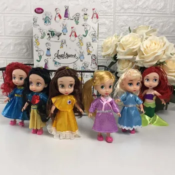 

Disney Frozen AngelSweet Princess Fairy Dolls 6pcs/set Snow White Little Mermaid Anna Elsa Doll Action Figure Toy