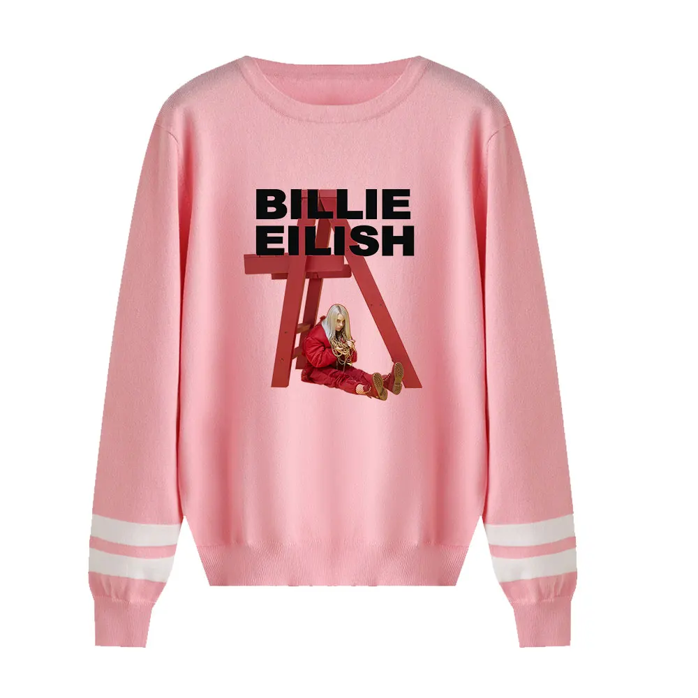 Billie Eilish Новые свитера мужские черные Большие размеры свитер с круглым вырезом теплый пуловер унисекс вязаные свитера Зимние Ropa Hombre для подростков