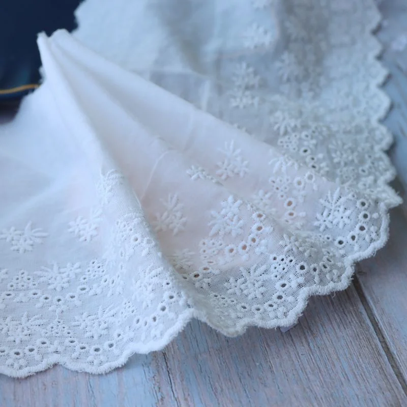 Exquisite Hollow Cotton Embroidered Fringe Ribbon 15CM Wide DIY Handmade Lace Dress Curtains Apparel Sewing Accessories