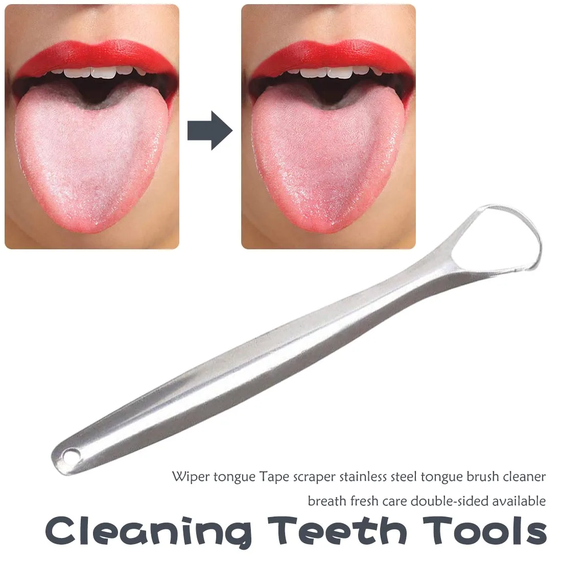 Полезный скребок для языка из нержавеющей стали для чистки полости рта, медицинская щетка для рта, многоразовый аппарат для свежего дыхания