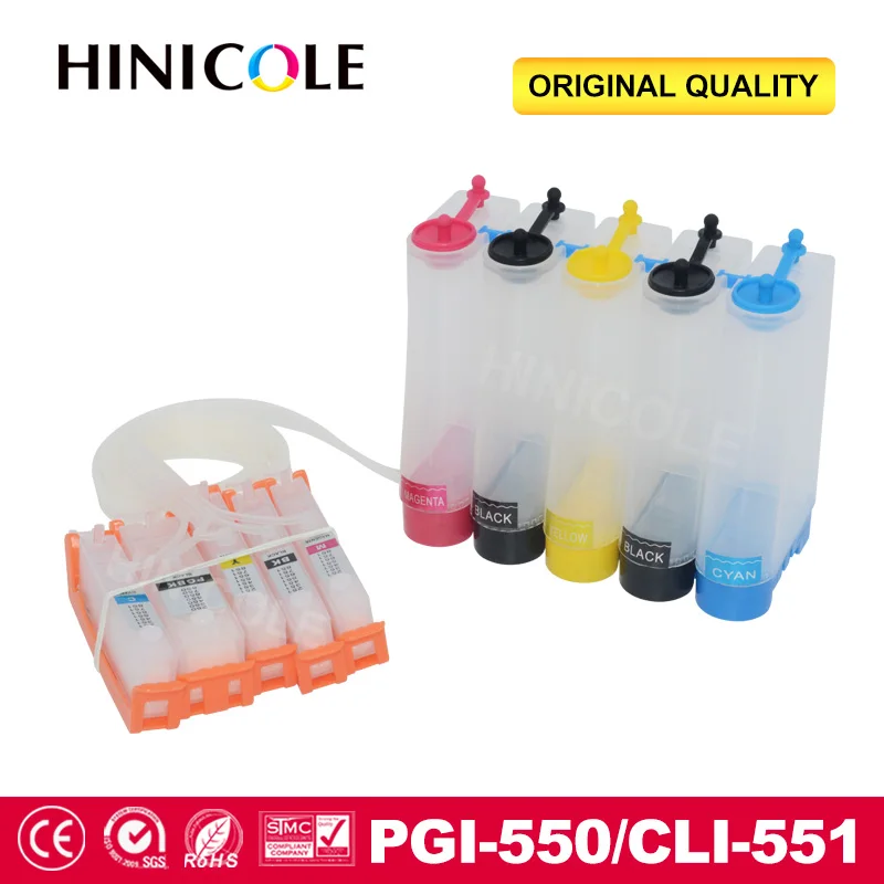 

Hinicole Continuous Ink System For Canon PGI 550 CLI 551 PIXMA MG5450 MG5550 MG5650 MG6350 MG6450 MG6650 MG7150 MG7550 Printer