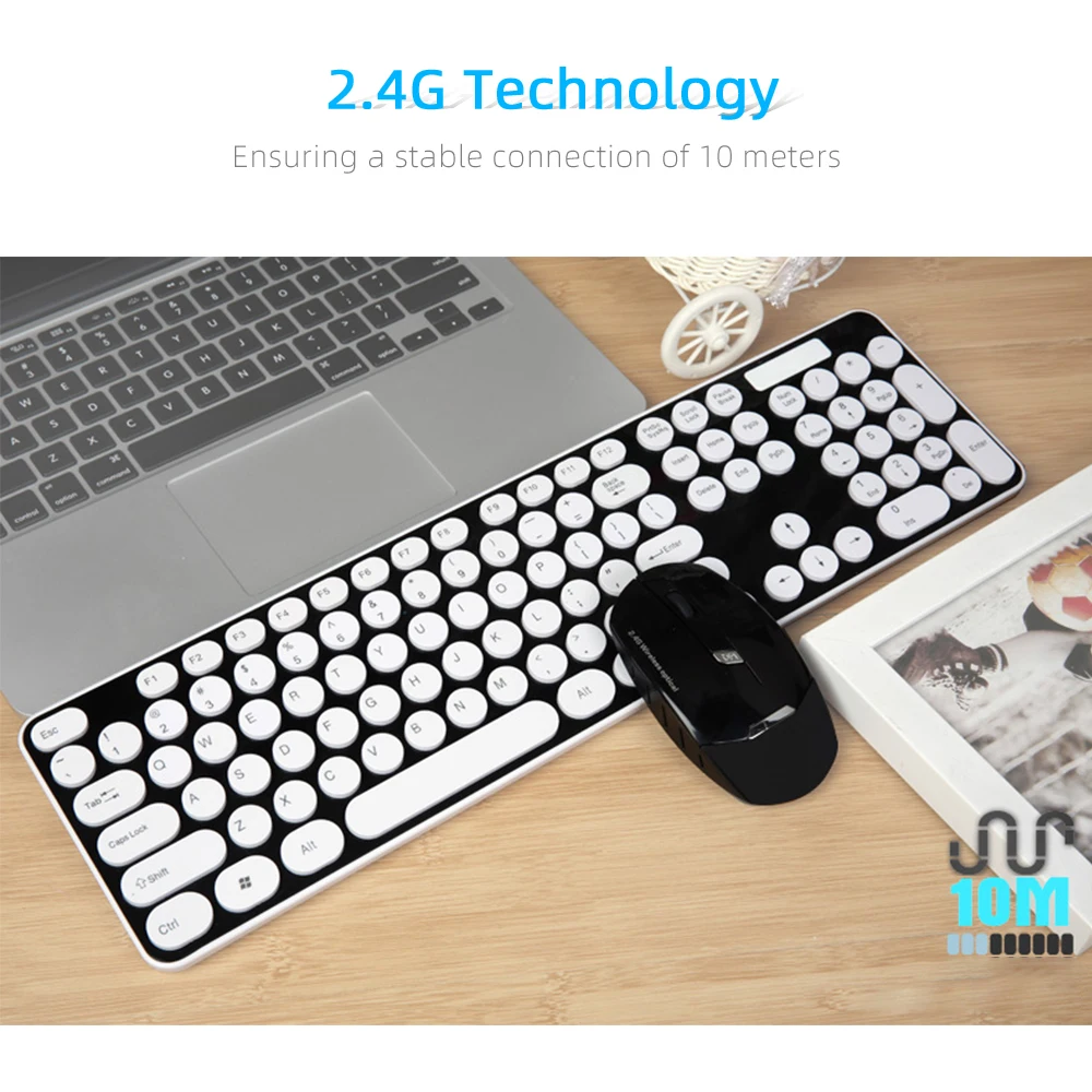 

Chuanchi 104key wireless keyboard mouse combo Set Ergonomic Gaming English Keyboard And Mouse Set for PC Laptop gamer