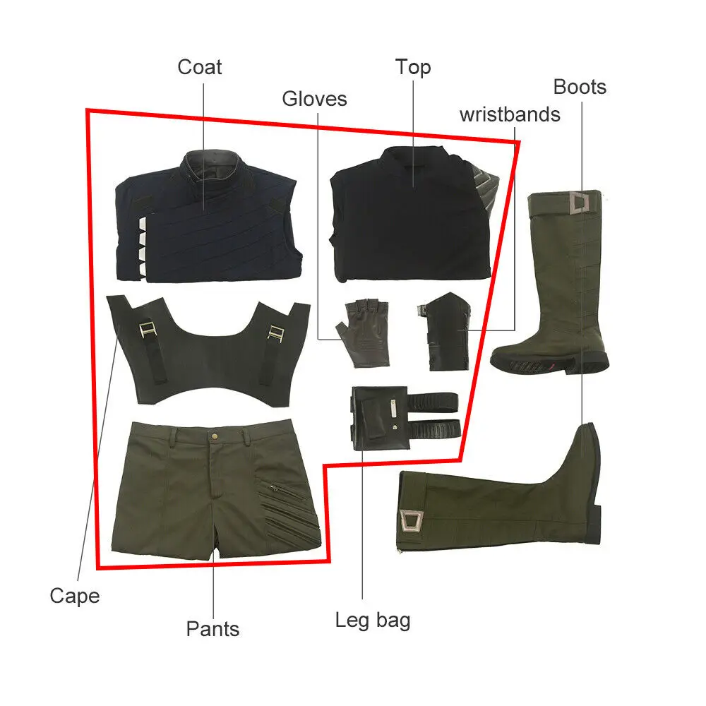 set without shoes Мстители Бесконечность войны зимний солдат Косплей Bucky Barnes костюм Хэллоуин наряды супергероя Косплей ONSEN - Цвет: set without shoes