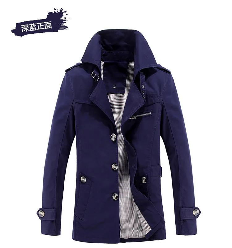 Autumn Men's Leisure Time Windbreaker Man Long Fund Long Sleeve Windbreaker Loose Coat Men's Wear Overcoat 1366