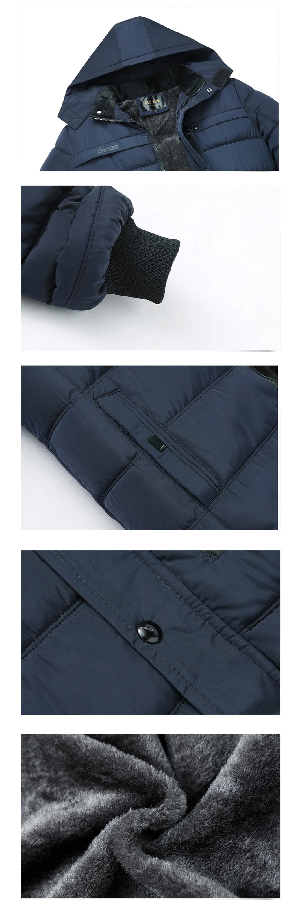 DIMUSI Winter Mens Jackets Male Outwear Thick Warm Hooded Parkas Coats Mens Stand Collar Slim Fit Windbreaker Jackets Clothing