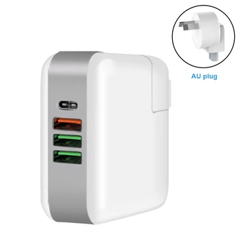 

61W PD Electric Office Durable Adapter Type C USB Aluminum Quick Charger Portable Travel Multi Ports Fast Charging Universal
