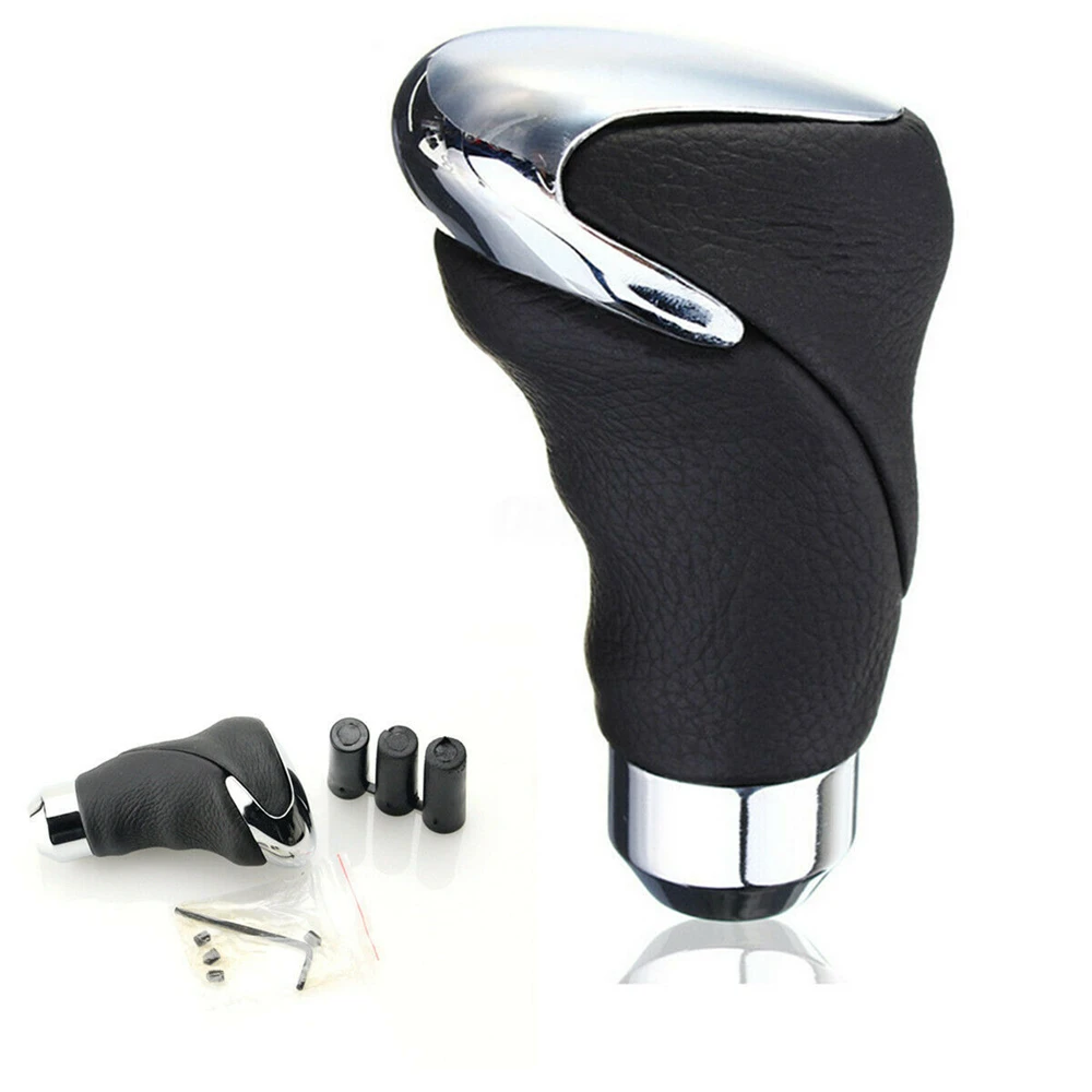 Universal Car Manual Leather Red Stitch Gear Stick Shift Knob Shifter