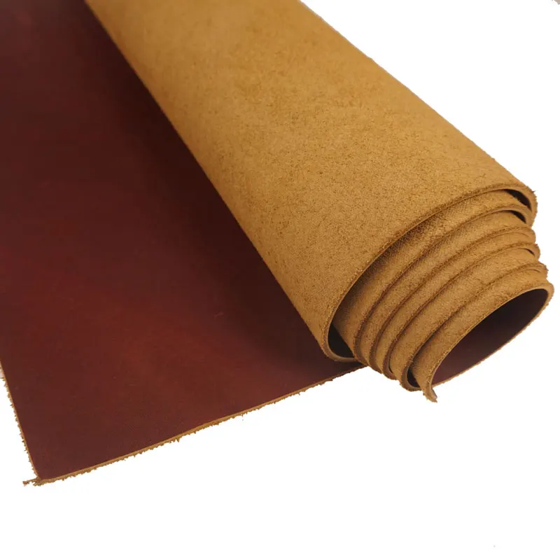 Genuine Cowhide Leather Fabric Full Grain Vegetable Tanned Leather