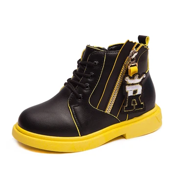 

Girls Snow Boots Winter Cartoon Warm Boys Sneakers Fashion Patched Color Children Girls Ankle Boots Kids Martin Boots SSJ054