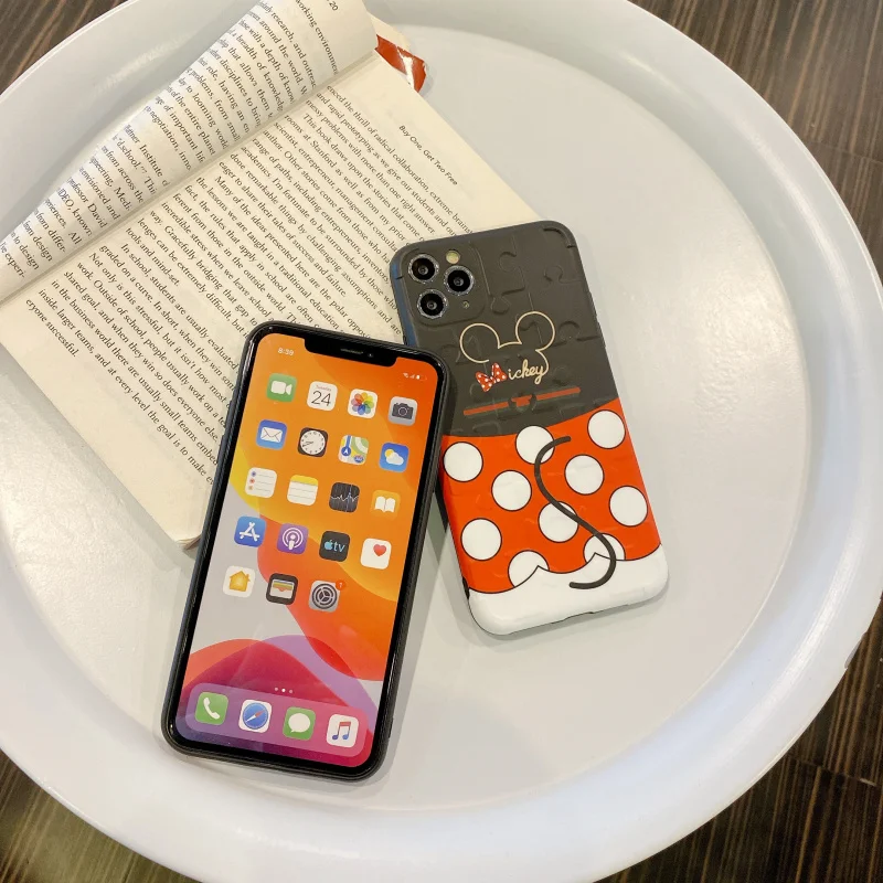 

Chinese guy Hot Mickey Mouse Tail iPhone XS Max XR X 8 7 Plus 11 Pro Cartoon Mobile Phone Case Cute Fashion Girl Silicone Case