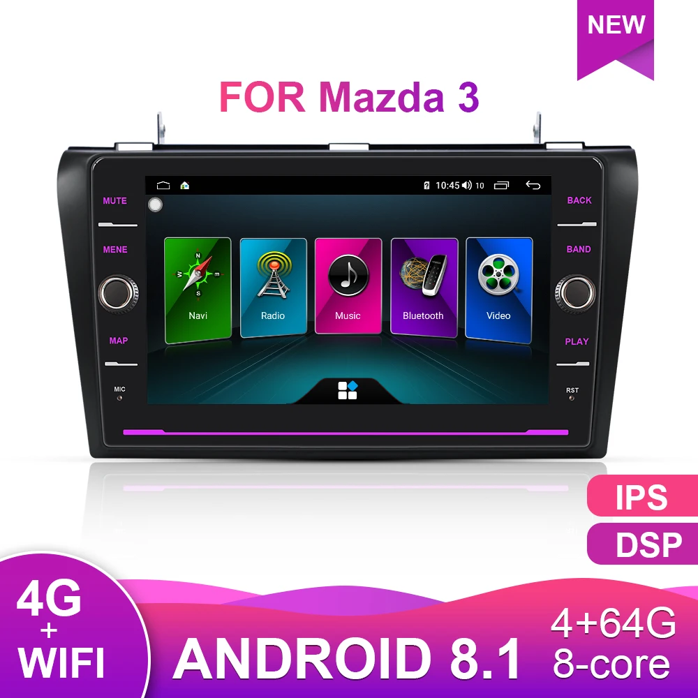 Автомобильный мультимедийный радиоплеер для Mazda 3 BK 2004-2009 магнитофон 2Din Android 8 1