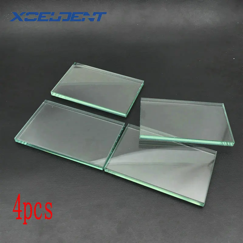 4pcs Dental Lab Mixing Glass Slab Glass Plate Board Size 120*78*7mm In