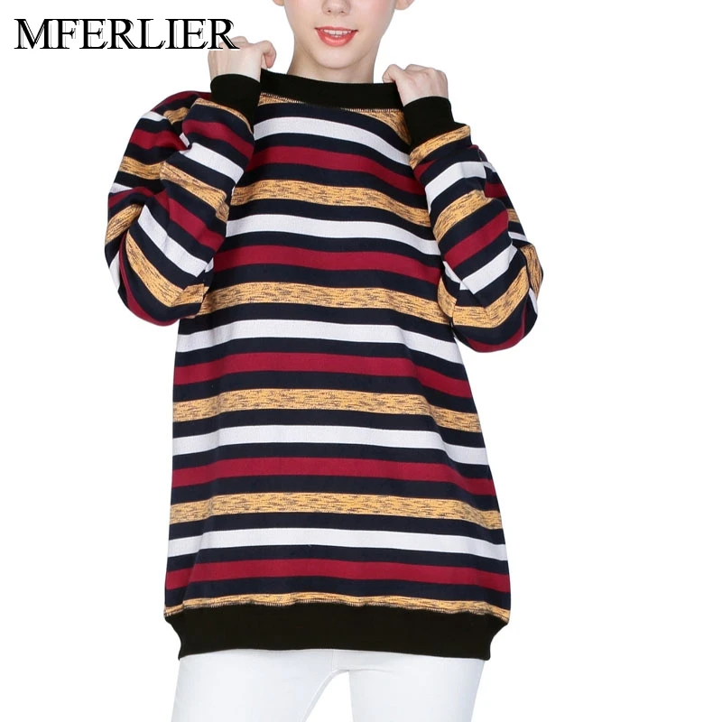 Осенне-зимние женские флисовые толстовки 5xl 6xl 7xl 8xl бюст 145-160 см полосатая Женская толстовка больших размеров