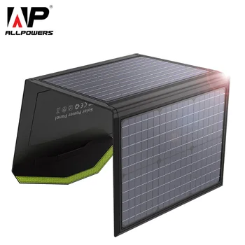 

ALLPOWERS 60W Solar Panel Foldable Portable Solar Charger Dual 5V USB 12V 18V DC Output for Mobile Phone Laptops Camping Boats