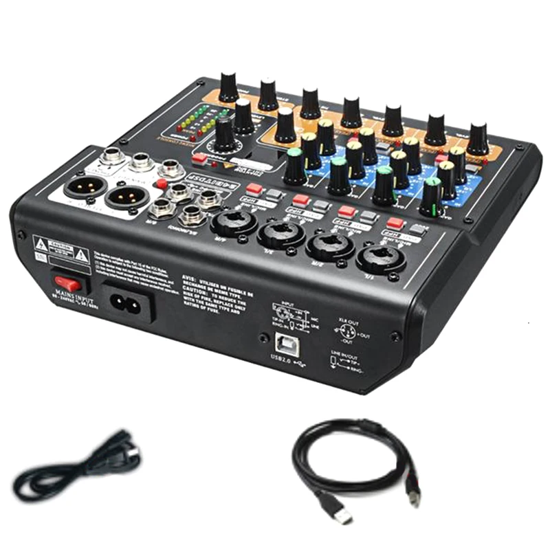ABGN Горячая-профессиональный 8 каналов аудио микшерный пульт Мини USB цифровой DJ микшер с PAD переключатели DSP эффект для караоке ПК