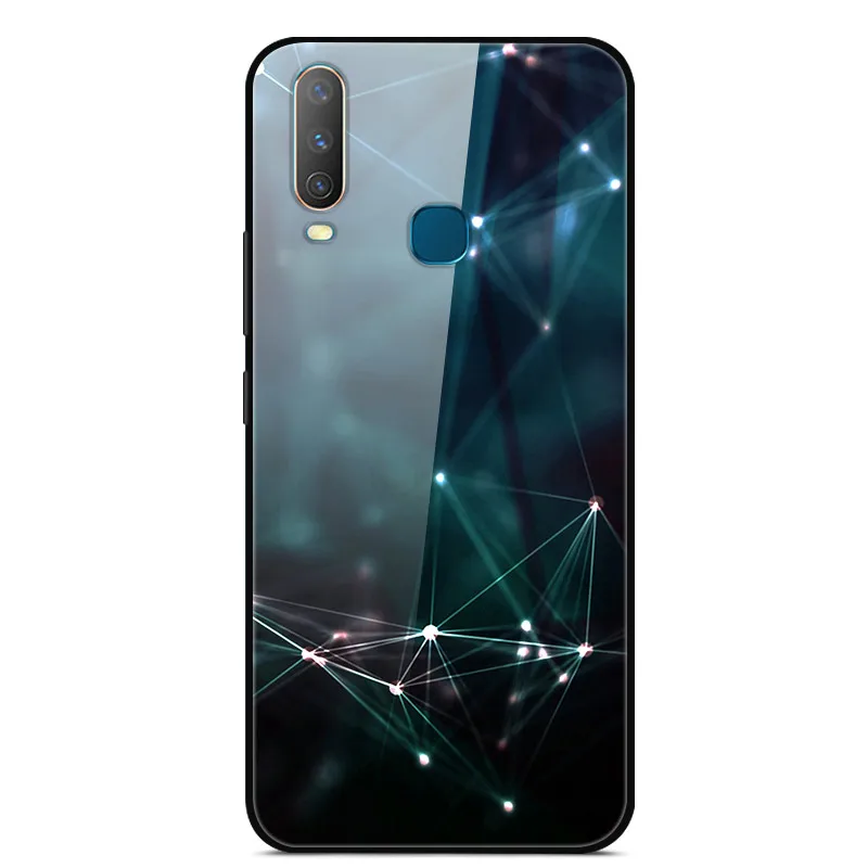 7 ДЛЯ Vivo Y11 чехол 6,35 ''закаленное стекло Роскошная жесткая задняя крышка для Vivo U3X чехол для телефона мягкий бампер для VIVO U10 Y 11 - Цвет: 7