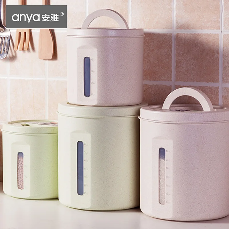 

Household Rice Bucket Valley Fiber Rice Jar Moisture-Proof Sealed Jar Grains Cereal Container Rice Storage Box Flour Box 5kg20 L
