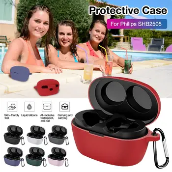 

Protective Headphone Case Sport Earphone Silicone Casing with Carabiner Protector for Philips SHB2505 TWS Bluetooth Earbuds