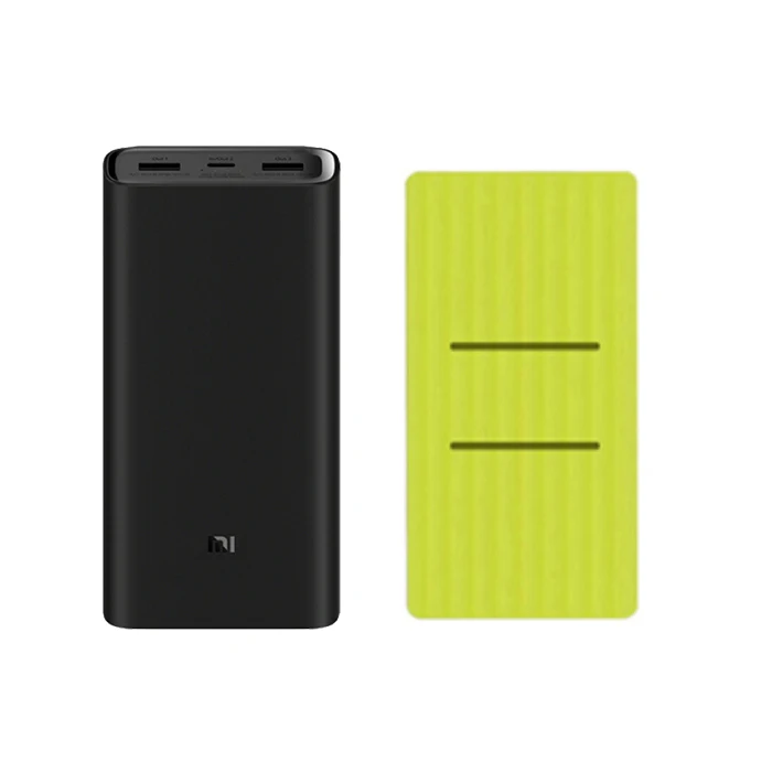 Xiaomi power Bank 3 20000 мАч PLM07ZM QC3.0 Двусторонняя Быстрая зарядка 45 Вт power bank для iPhone X XS XR samsung huawei - Цвет: 3 Add Green Case
