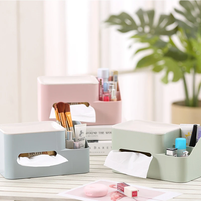 

Tissue Box Cosmetic Storage Desktop Paper Holder Makeup Napkin Case Organizer Ornament Craft