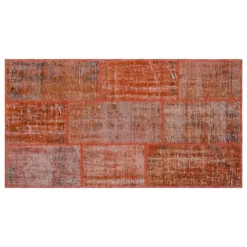 

Handmade Orange Vintage Overdyed Patchwork Area Rug 080x150 Cm-2'7''X4'11''
