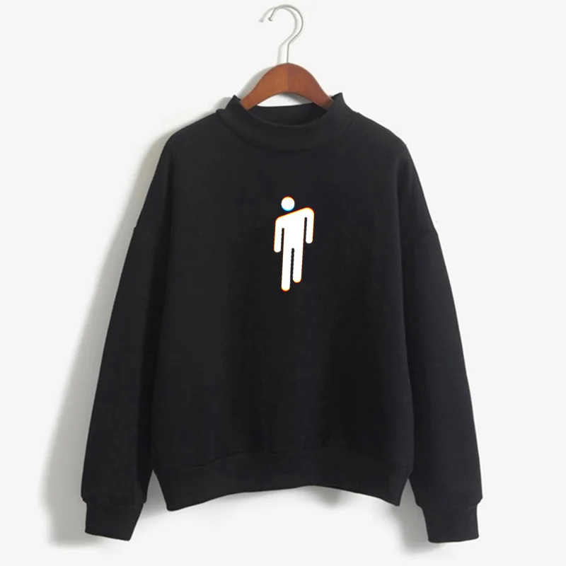 

Brand Sweatshirt Harajuku fashion Print Billie EilishRound neck long sleeve pullover sweatshirt Tops Casual Clothing Black Stree