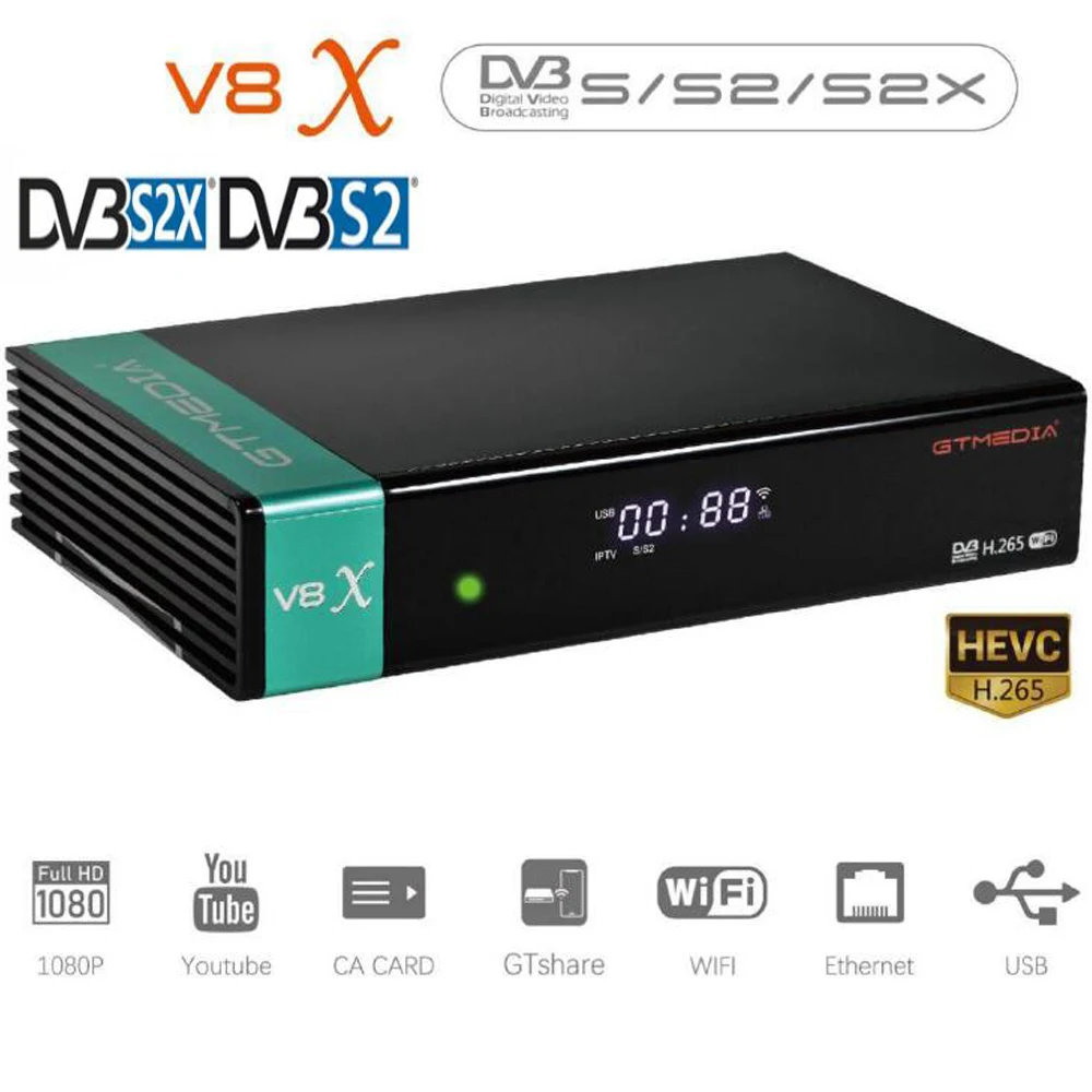 Спутниковый декодер Ready Stock Gtmedia V8X обновленная версия V8 Nova V9 Prime H.265 1080P встроенный