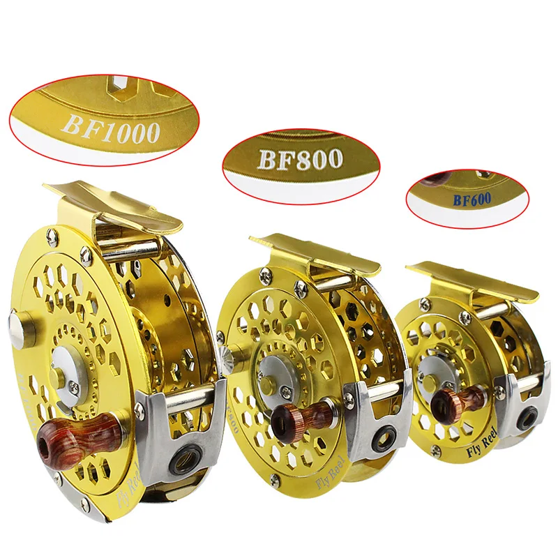 EKFan New WT Fly Fishing Reel CNC Machine Aluminum Alloy Fly Fishing Reel Ultralight Gold Color Fishing Reel