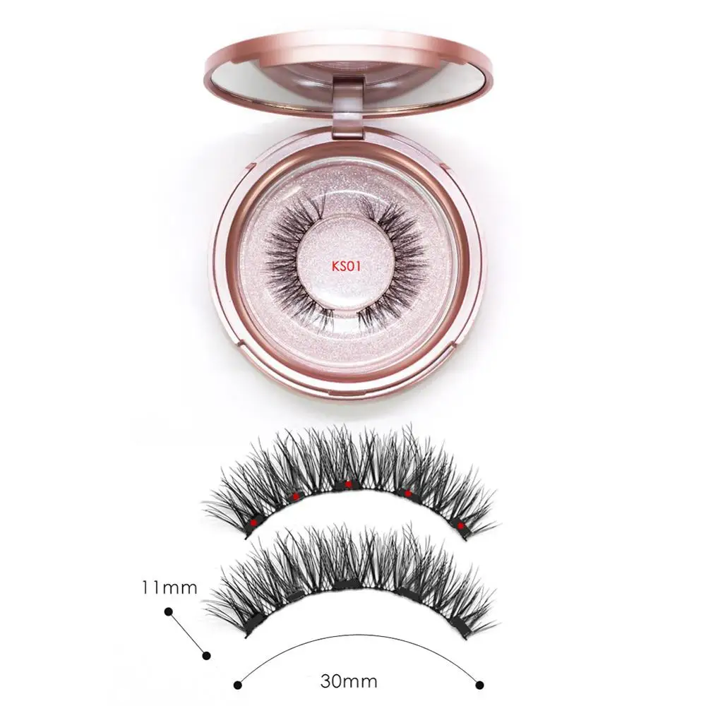 5 магнитных ресниц натуральные длинные безклеевые 3D перезаряжаемые ресницы из