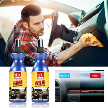 

110ml Car Polish Wax Plastic Leather Retreading Agent Automotive Interior Cleaner Tire Wax Paint Home Office Bag Cleaning Agent