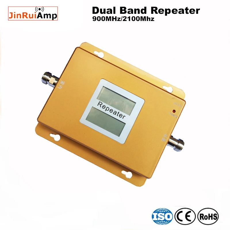 Dual band ретранслятор gsm усилитель сигнала WCDMA gsm повторитель 900 2100 2g, 3g, с функцией(край к оператору сотовой связи HSPA) GSM WCDMA UMTS Репитер сигнала сотового телефона с ЖК-дисплеем СОП