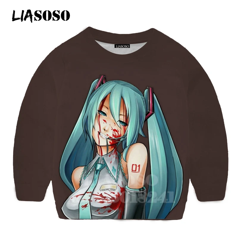 22 LIASOSO детей толстовки 3D принт аниме девочка Hatsune Толстовка Miku; Singer для мальчиков и девочек уличная Топ для маленьких детей, свитер для подростков B174-30 - Цвет: 22