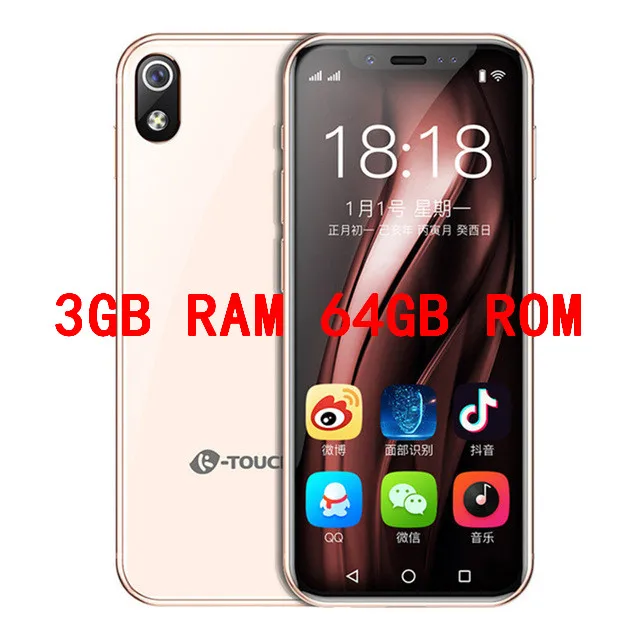 K-TOUCH I9 супер мини мобильный телефон 3 ГБ 32 ГБ Celular 2000 мАч Android 8,1 смартфон разблокировка лица gps wifi 2 Гб 16 Гб мобильный телефон - Цвет: 3GB 64GB Luxury Gold