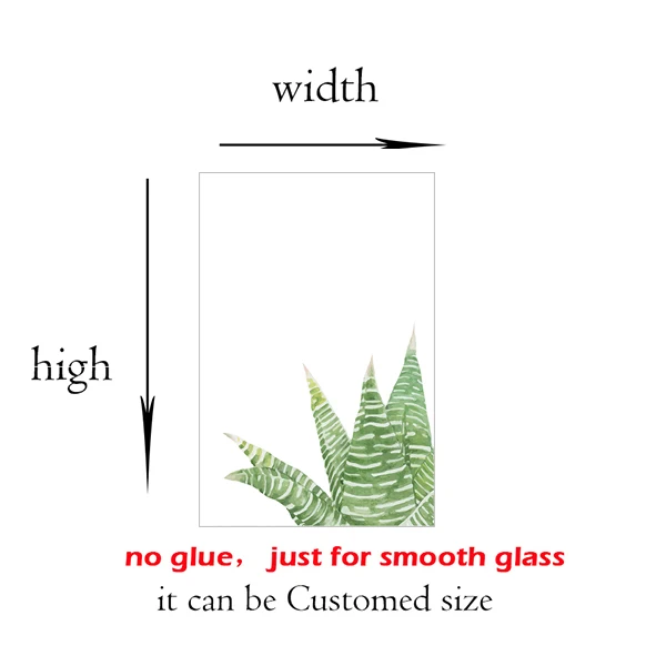 Window Privacy Film Vinyl Glass Sticker Non-Adhesives Window Clings Static Cling Window decor Decal Cactus Plants GS024 2020GS020-5