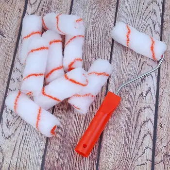 

10Pcs/Set 110mm Craft Paint Foam Rollers Decorators Brush Smooth Tools + Handles Painting Decorating Painting Tool set