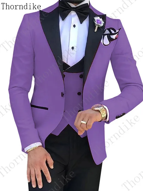 Элегантный дизайн повседневные деловые Бежевые мужские костюмы из 3 предметов, торжественное платье, мужской костюм, мужской свадебный костюм для мужчин, смокинги для жениха - Цвет: suits 9