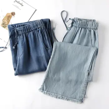 

Casual High Waist Jeans Women Loose Large Size Vintage Jeans Female Streetwear Solid Mom Jeans Denim Pants Women Trousers Q2731