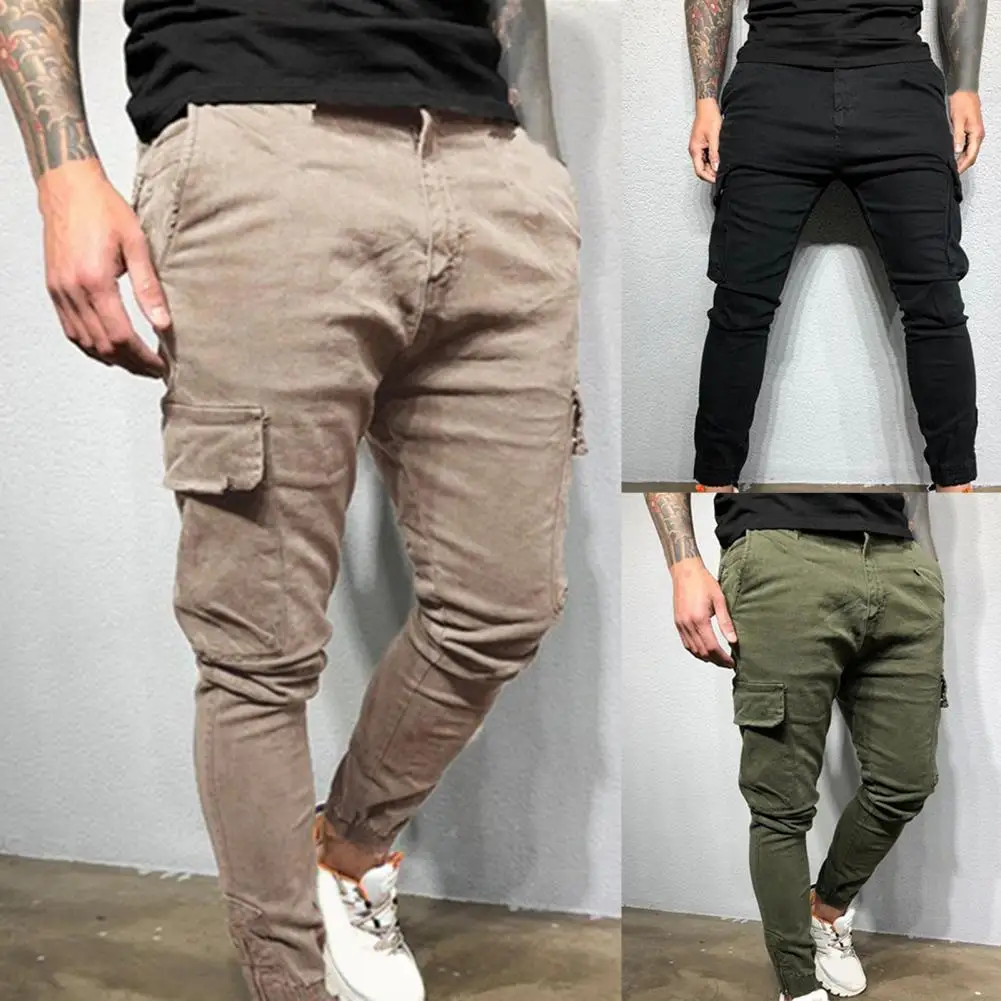 Cargo Pants Pockets Tight Ankle 