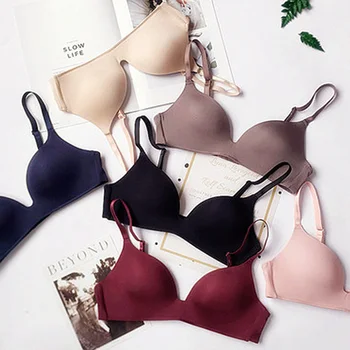

2020 6 Colors Wire Free Push Up Bra Brassiere Female Underwear Lingerie Fitness Intimates Seamless Sexy Bra for Women Bralette