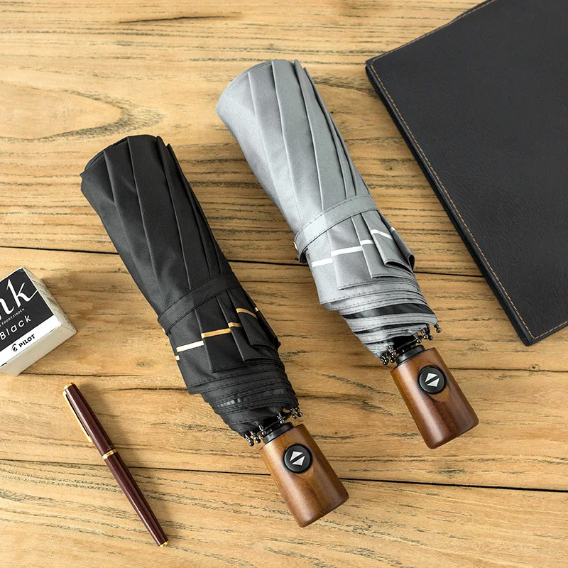 

Fully Automatic Business Men Umbrella Reinforced Wind-Resistant Cool Trend Creative Simple Advertising Umbrella Logo Customizabl