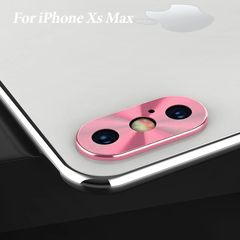 Металлический защитный чехол для объектива камеры для iphone XS Max XR XS 7 8, защитный чехол для объектива камеры из сплава для iphone X 7 8 Plus, чехол - Цвет: Rose gold