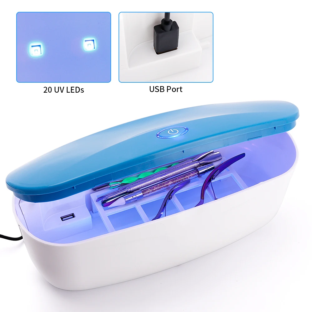 UV коробка для стерилизации, инструменты для ногтей, 20 светодиодный's аксессуары Сухой Температура стерилизатор для ногтей оборудование Косметика стерилизатор машина