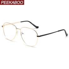 Peekaboo, анти-синий светильник, очки для женщин, золотая металлическая оправа, серебряные оптические очки, оправа для мужчин, компьютер, планшет, подарочные товары