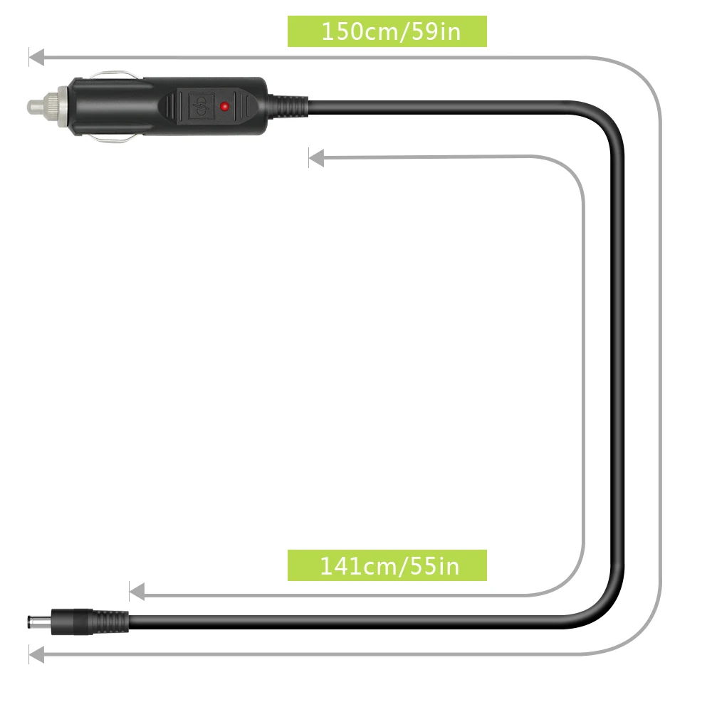 ALLPOWERS 12V-24V DC Cargador de Coche Adaptador Cable de alimentación de  Coche - Cargador de Encendedor