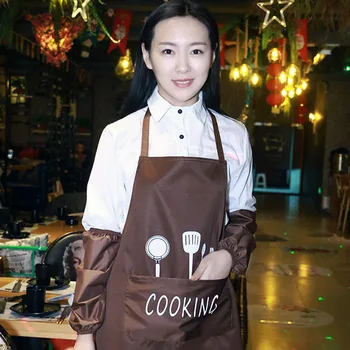 

Nordic Style Waterproof Anti-dirty Breathable Apron Simple Knife Fork Picture Oil-proof Apron Kitchen Cooking No-sleeve Pinafore