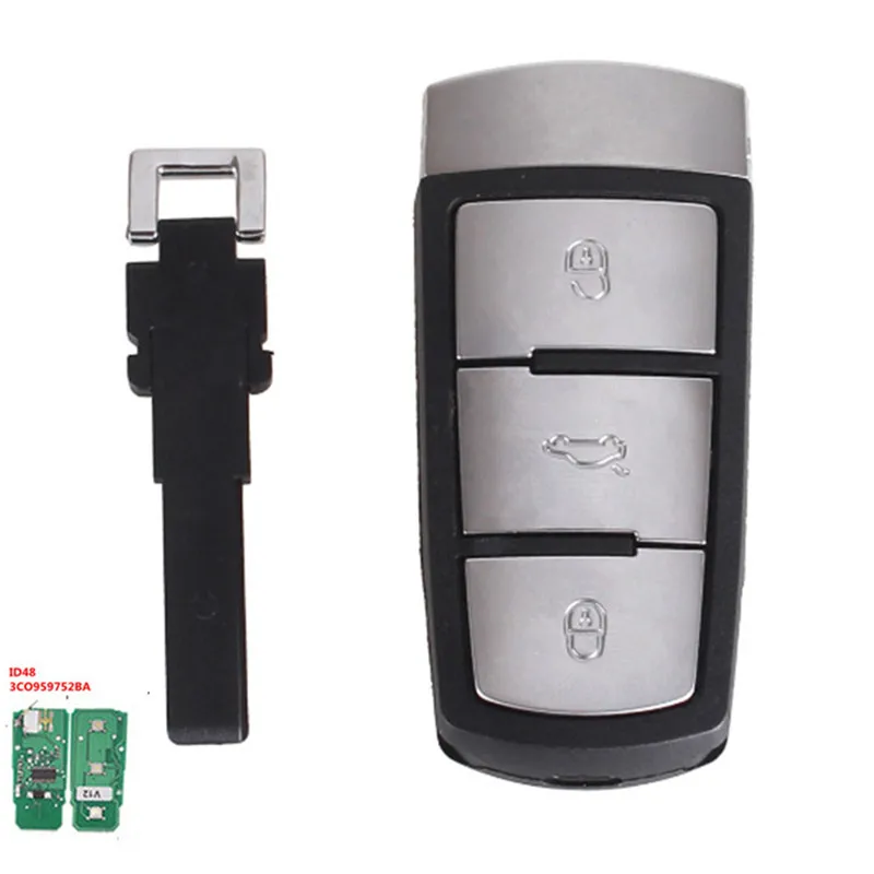 Wilongda 3 кнопки Auto key 433 МГц 3CO959752BA ID48 чип для Volkswagen vw Magotan Passat ключи 2005 2006 2007 2008 2009 2010|chip