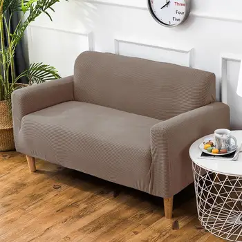 

SaolTexil Universal Waterproof Polar Fleece Solid Color Elastic Full Cover Thickened Combination Non Slip Sofa Cover AA26#