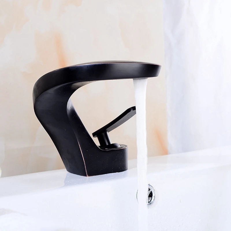 Luxury Copper Single Handle Bathroom Sink Faucet Mixer Tap Basin Faucet