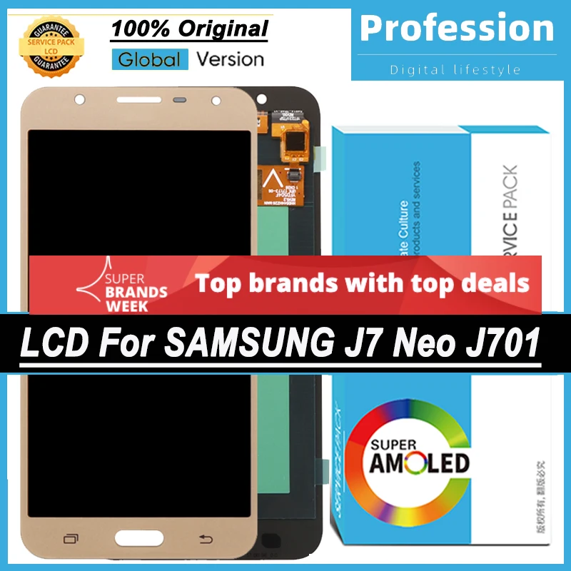 100% Original 5.5'' Display for Samsung Galaxy J7 Neo J701 J701F J701M Core LCD Touch Screen Digitizer Repair Parts | Мобильные